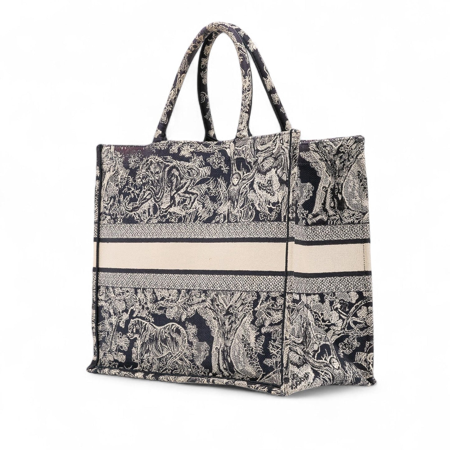 Dior Large Canvas Toile de Jouy Reverse Embroidered Book Tote