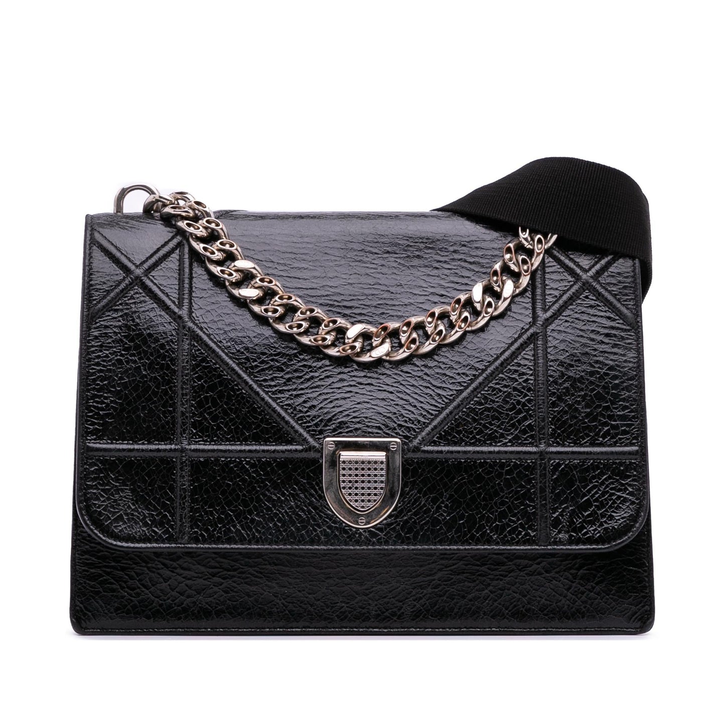 Dior Large Crackled Deerskin Diorama Satchel