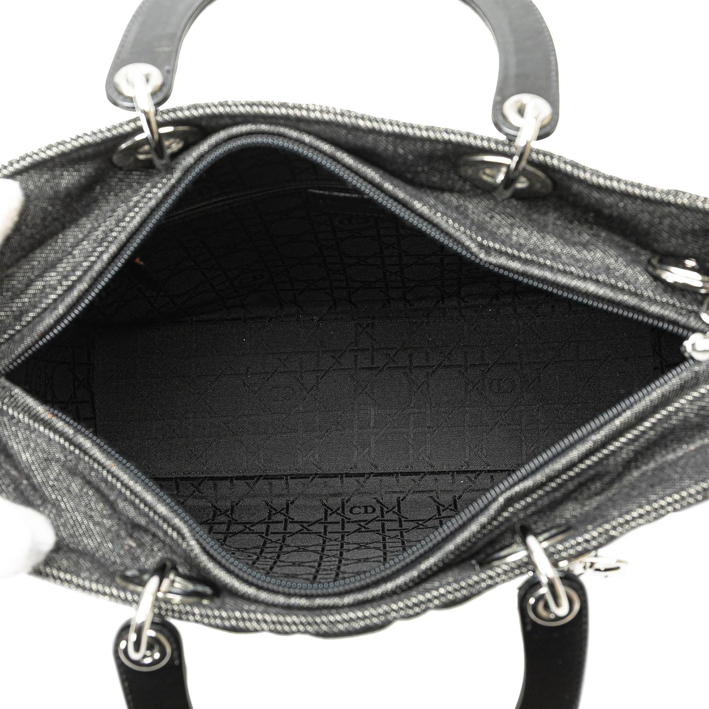 Dior Large Denim Cannage Lady Dior