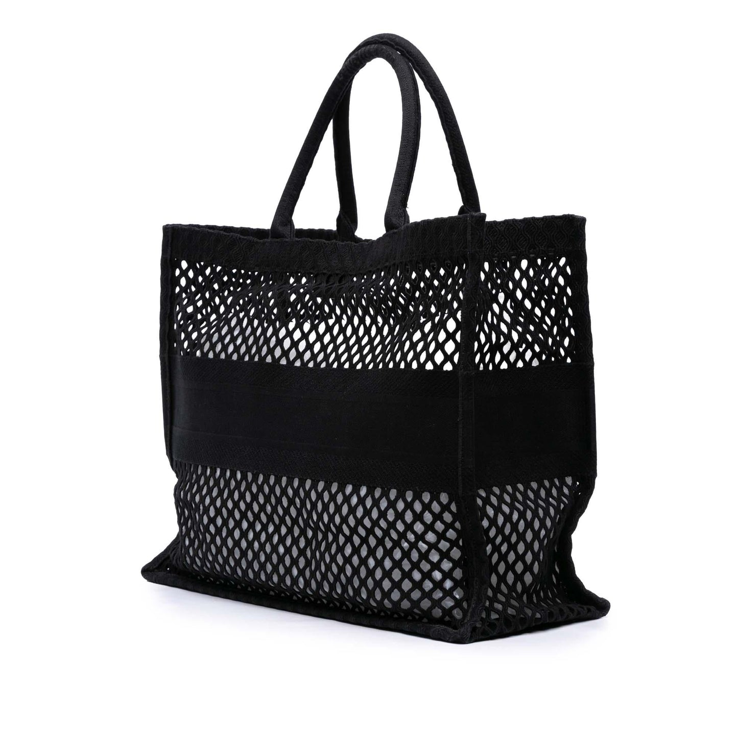 Dior Large Embroidered Mesh Book Tote
