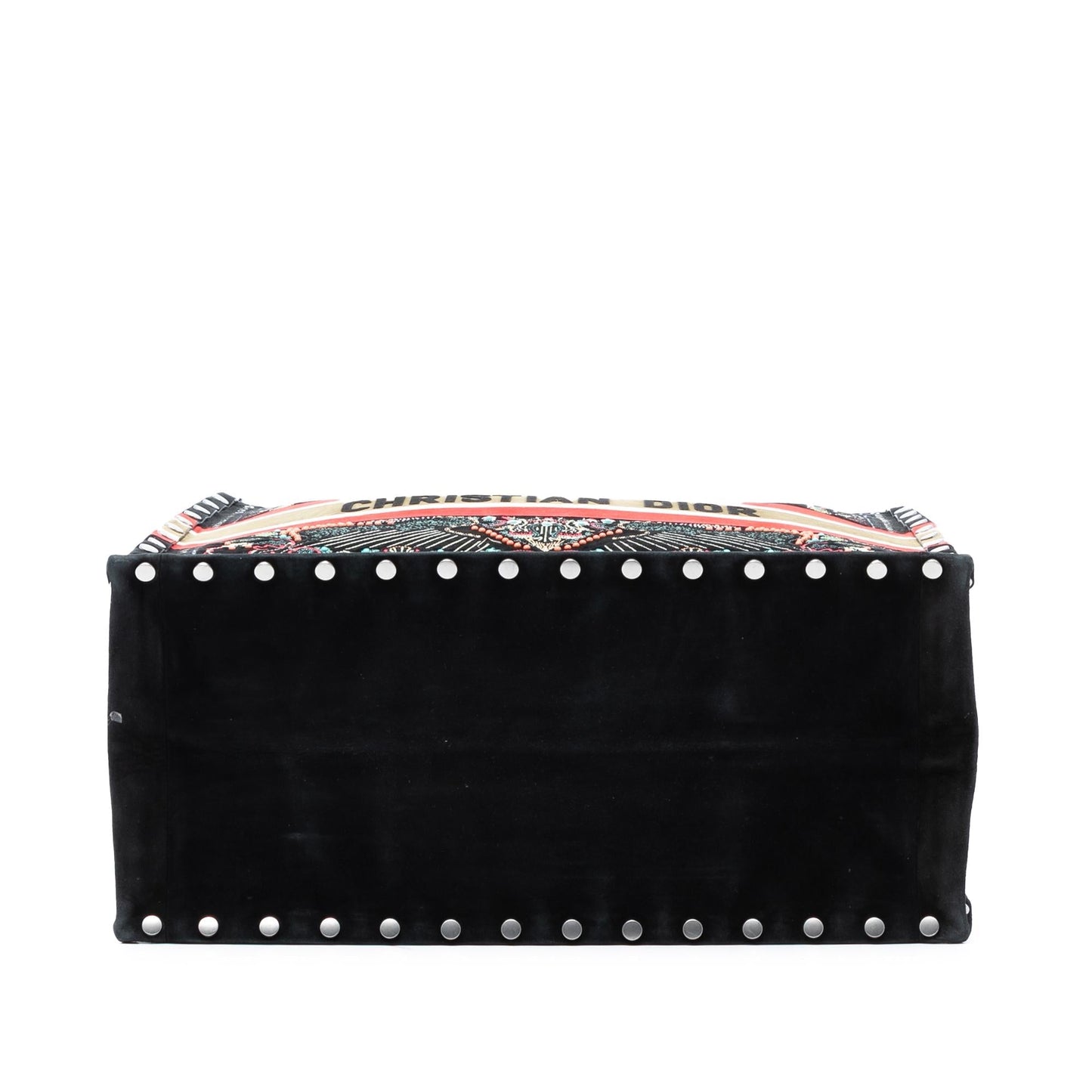 Dior Large Studded Embroidered Velvet Heart Lights Book Tote