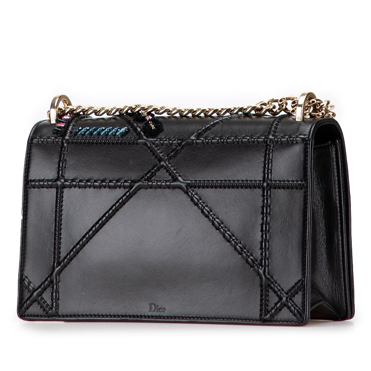 Dior Medium Calfskin Crystal Embroidered Diorama Flap
