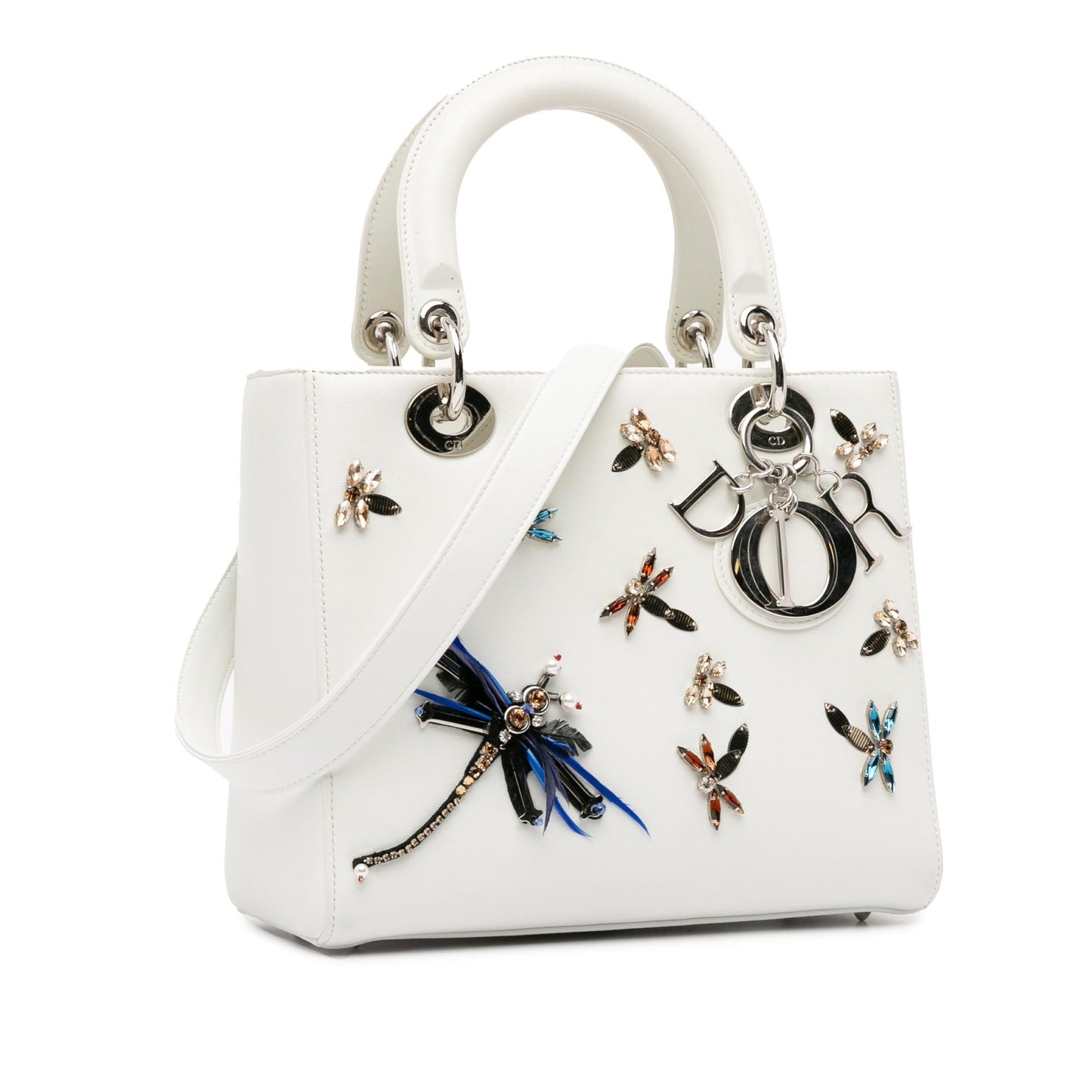 Dior Medium Calfskin Dragonfly Embellished Lady Dior (SHG-XVLoP4)