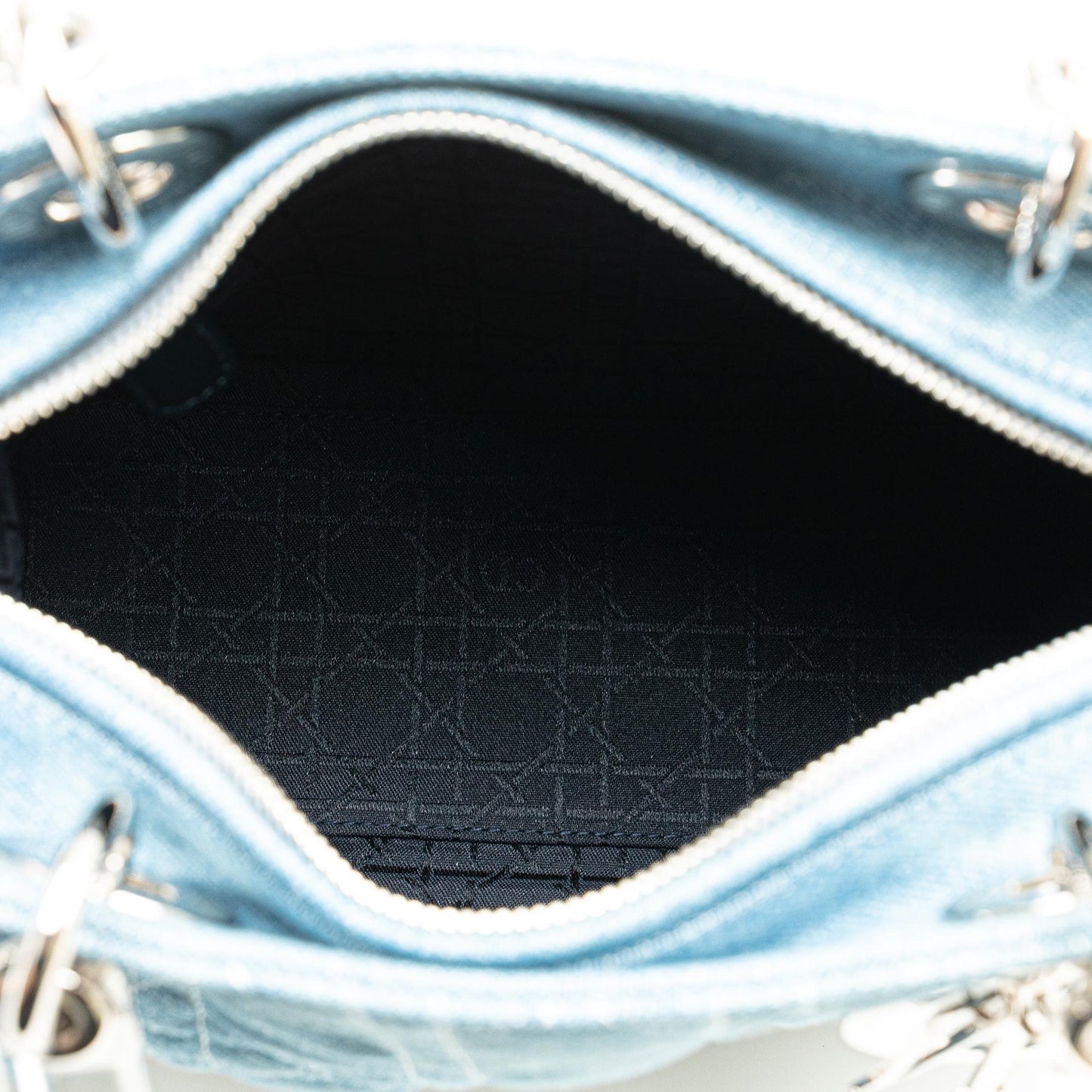 Dior Medium Denim Cannage Lady Dior