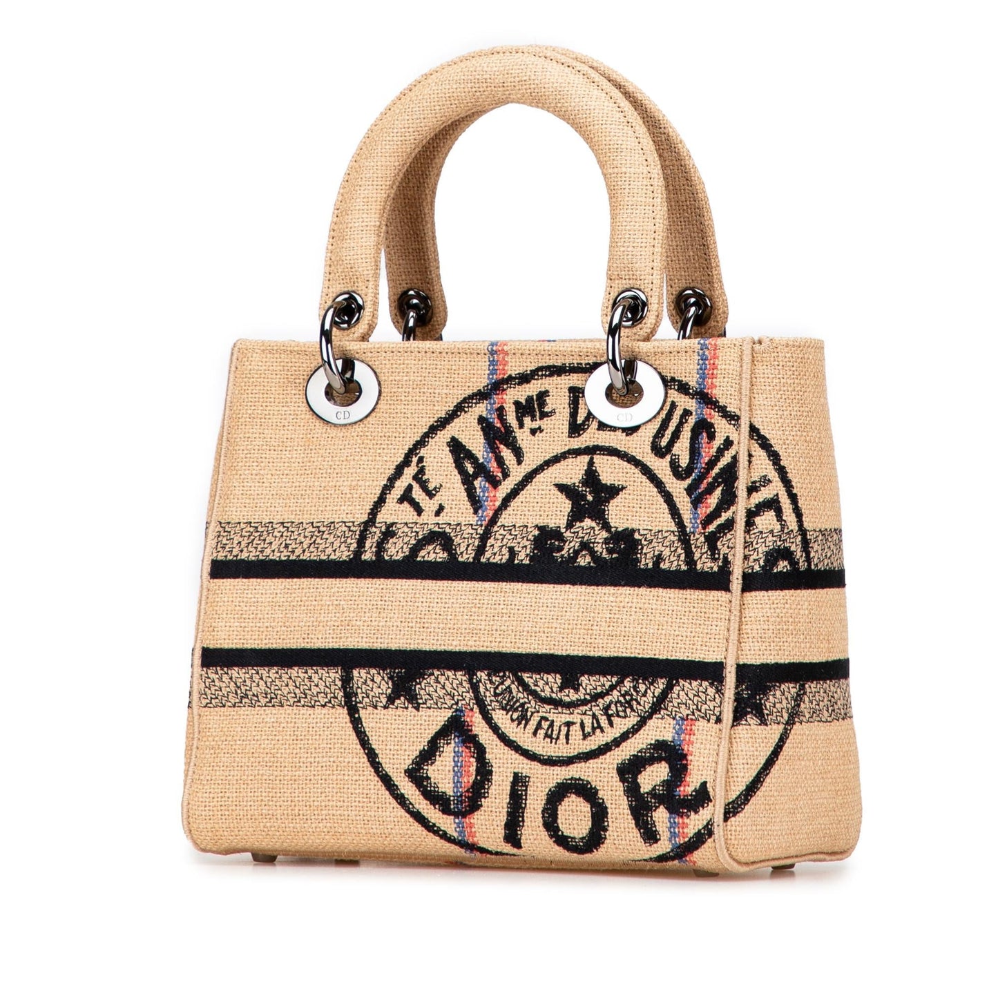 Dior Medium Jute Embroidered Lady D Lite