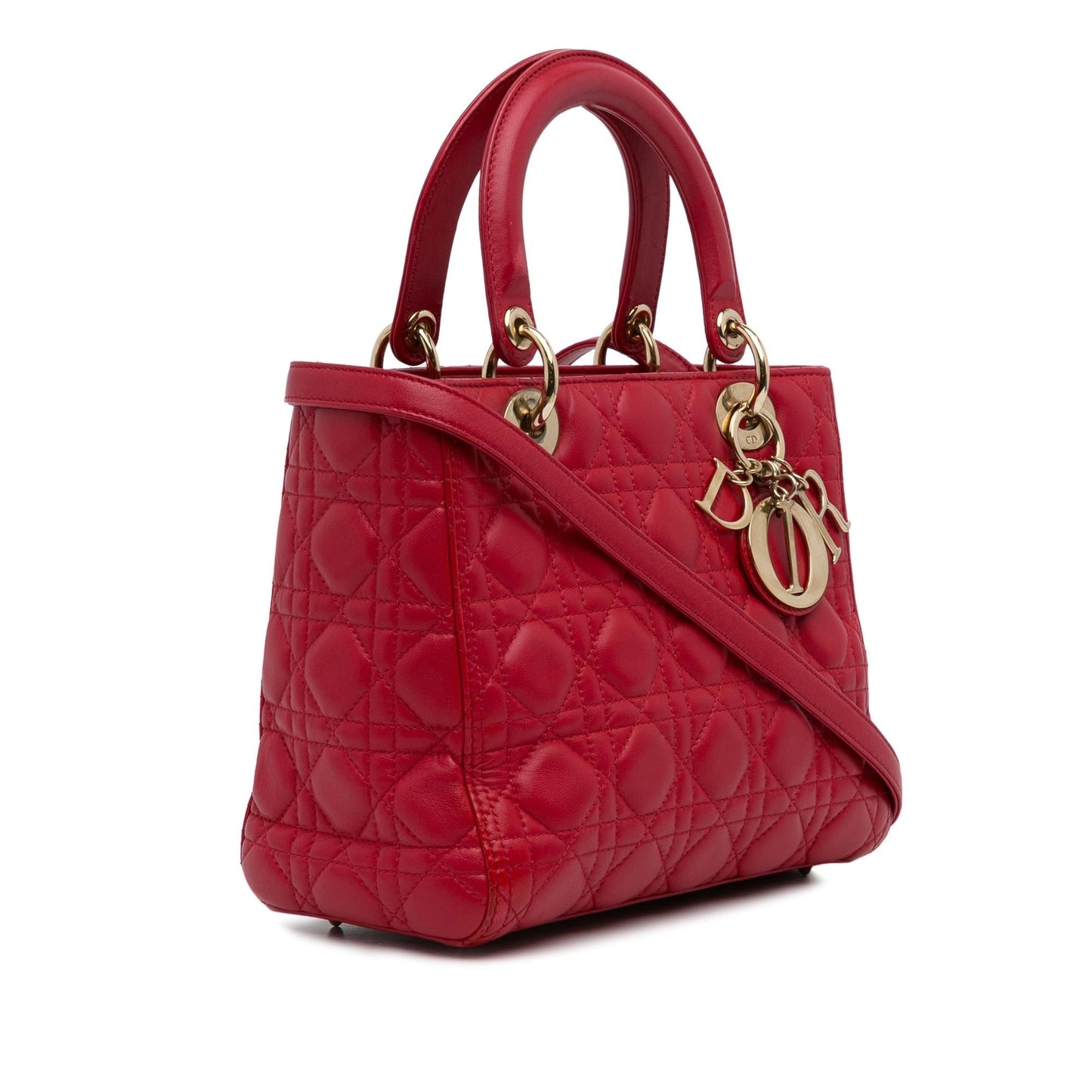 Dior Medium Lambskin Cannage Lady Dior (SHG-2Da655)