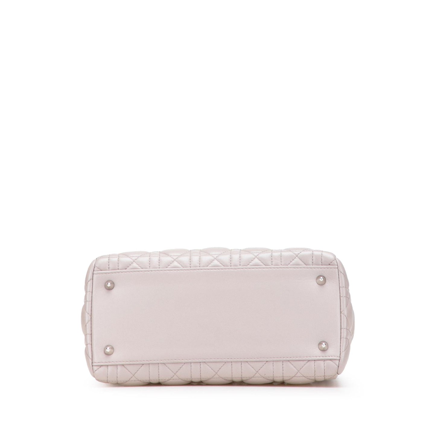 Dior Medium Lambskin Cannage Ruffle Trim Lady Dior