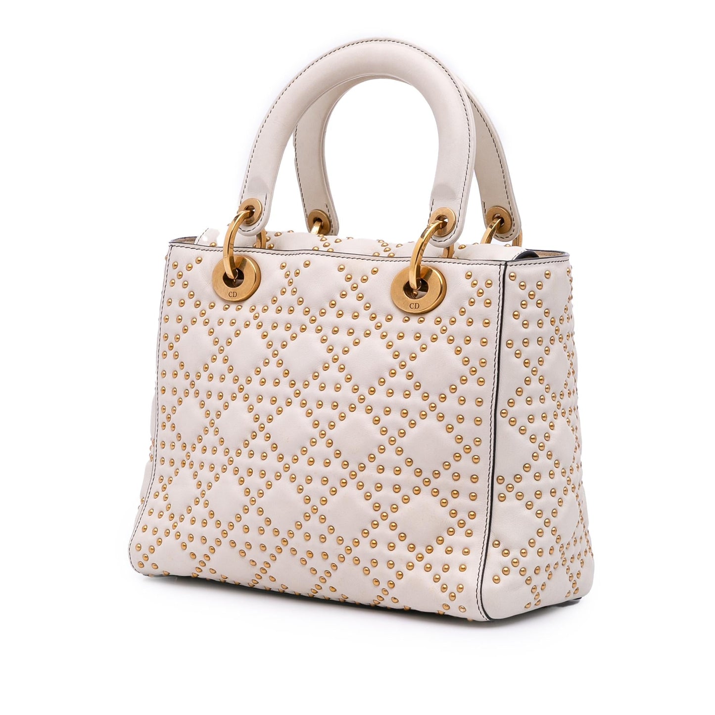 Dior Medium Lambskin Cannage Studded Supple Lady Dior