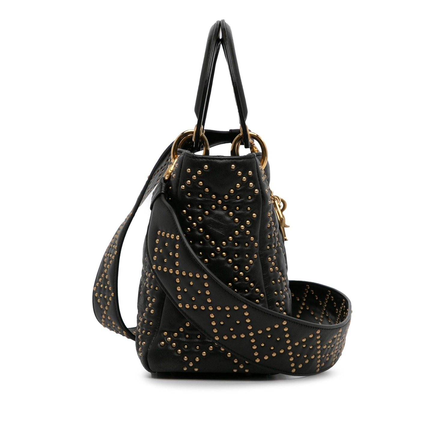 Dior Medium Lambskin Studded Lady Dior (SHG-oqFGf1)