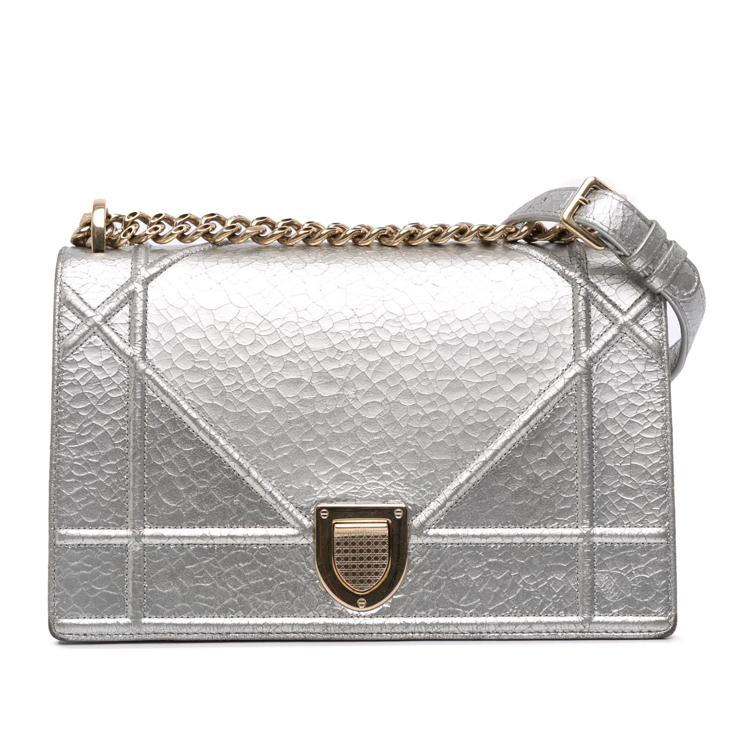 Dior Medium Metallic Ceramic Effect Deerskin Diorama Flap