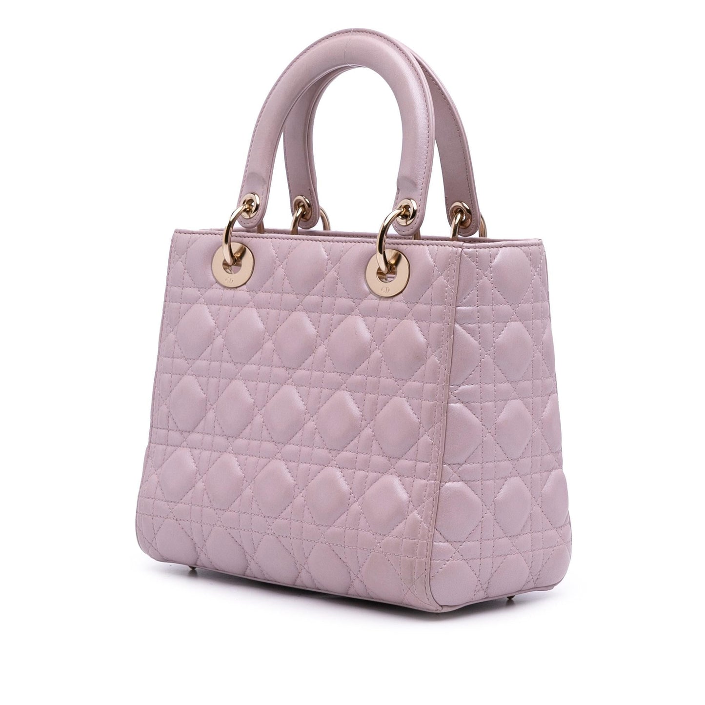 Dior Medium Pearlescent Lambskin Cannage Lady Dior