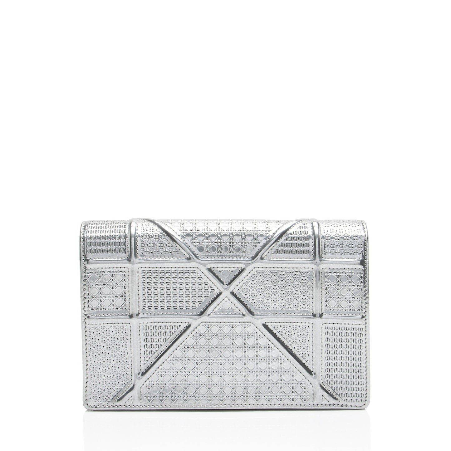 Dior Micro Cannage Metallic Calfskin Diorama Wallet on Chain
