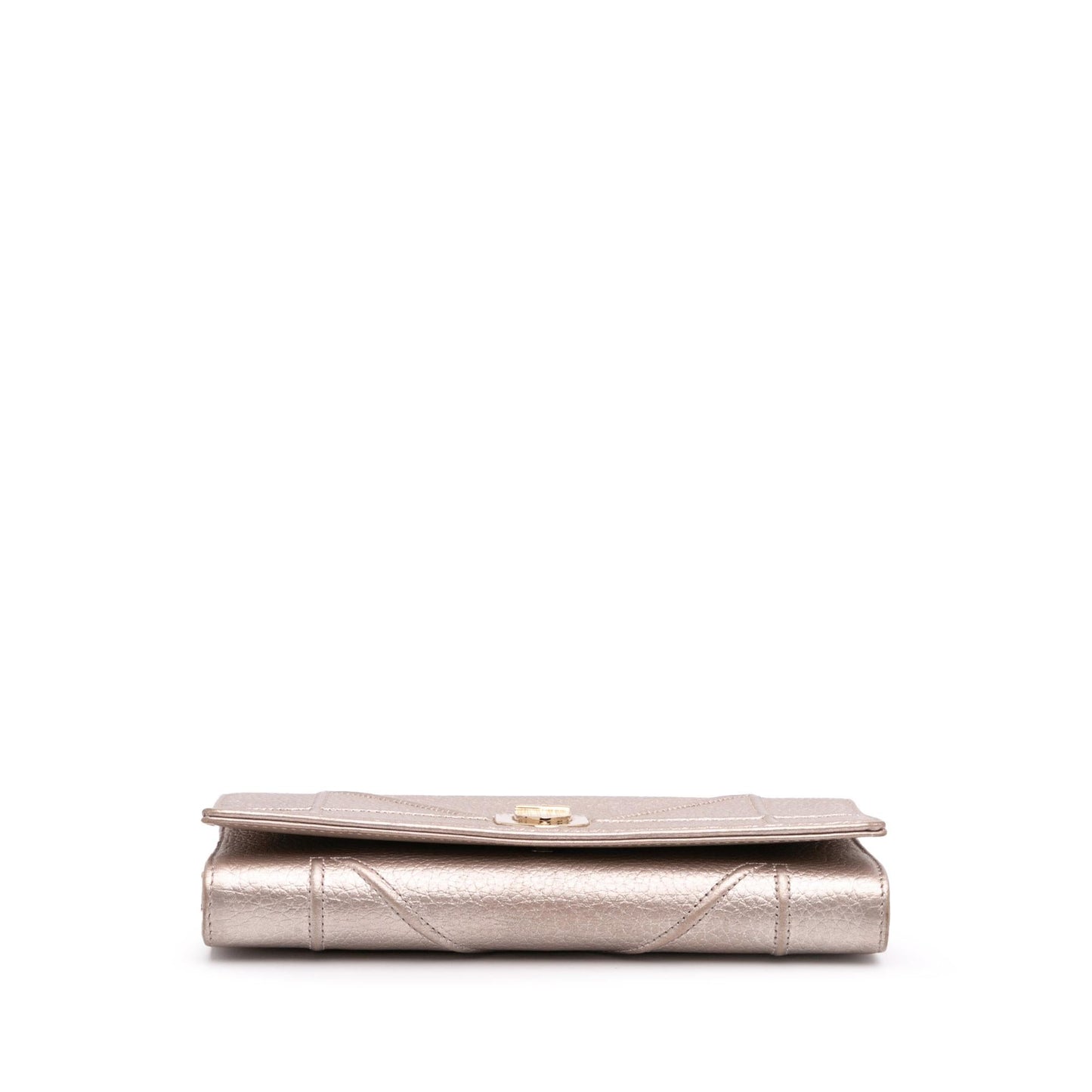 Dior Metallic Grained Calfskin Diorama Wallet on Chain
