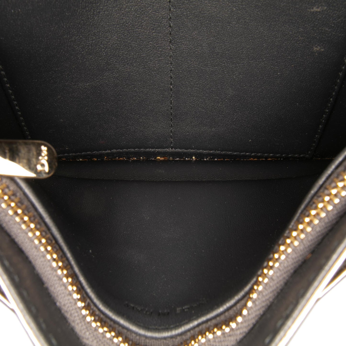 Dior Metallic Patent Microcannage Diorama Wallet on Chain