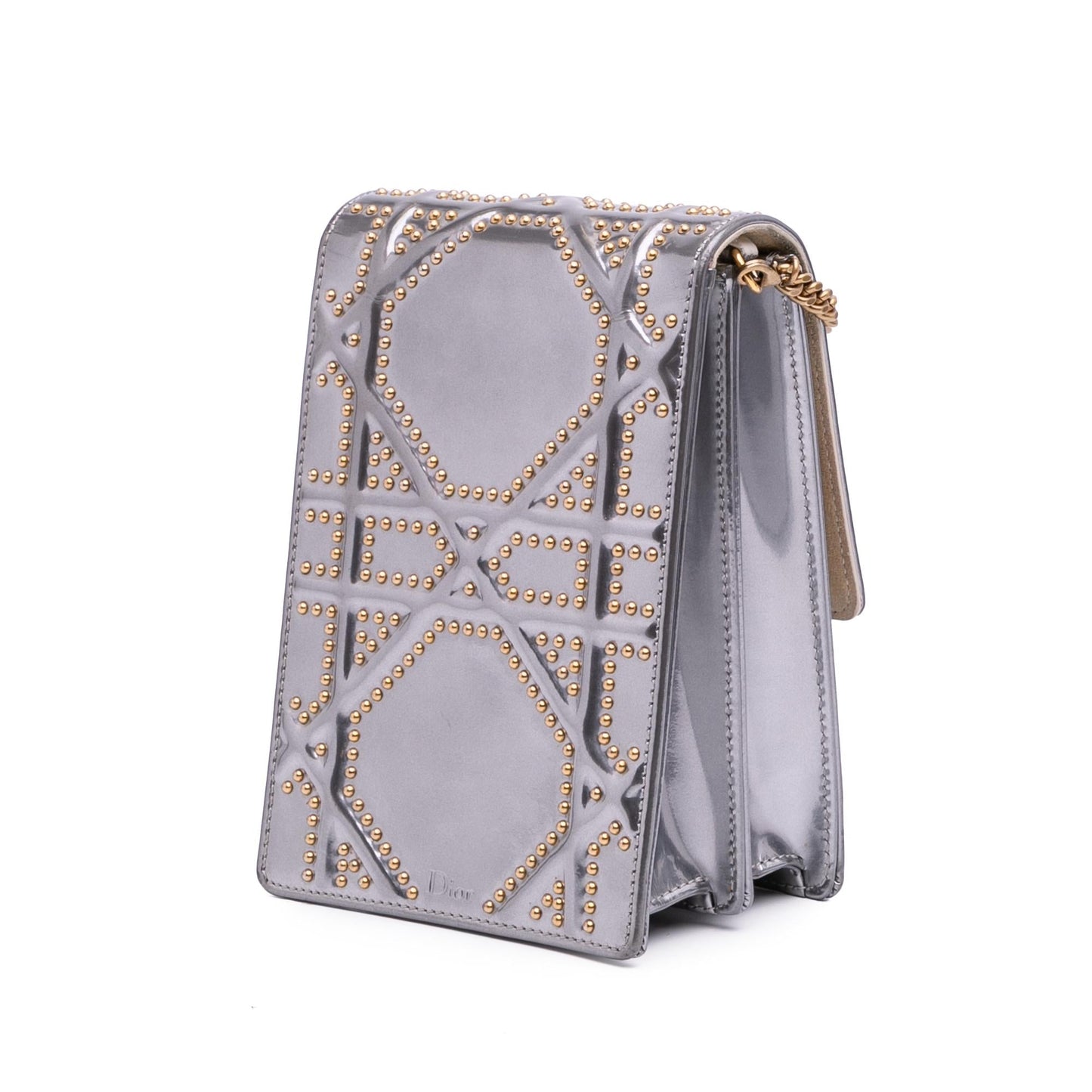 Dior Metallic Studded Calfskin Vertical Diorama