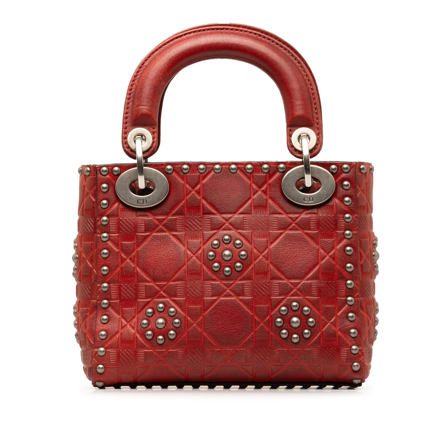 Dior Mini Embossed Calfskin Cannage Studded Flower Lady Dior