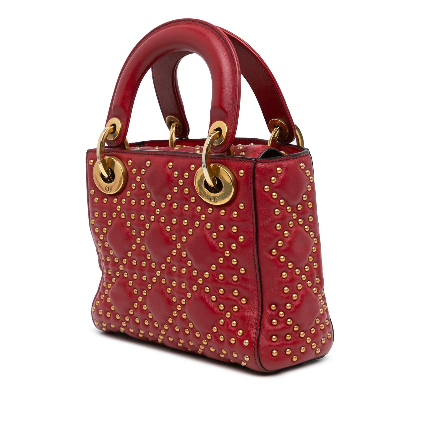 Dior Mini Lambskin Cannage Studded Supple Lady Dior