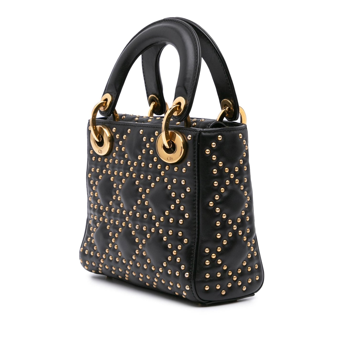 Dior Mini Lambskin Cannage Studded Supple Lady Dior