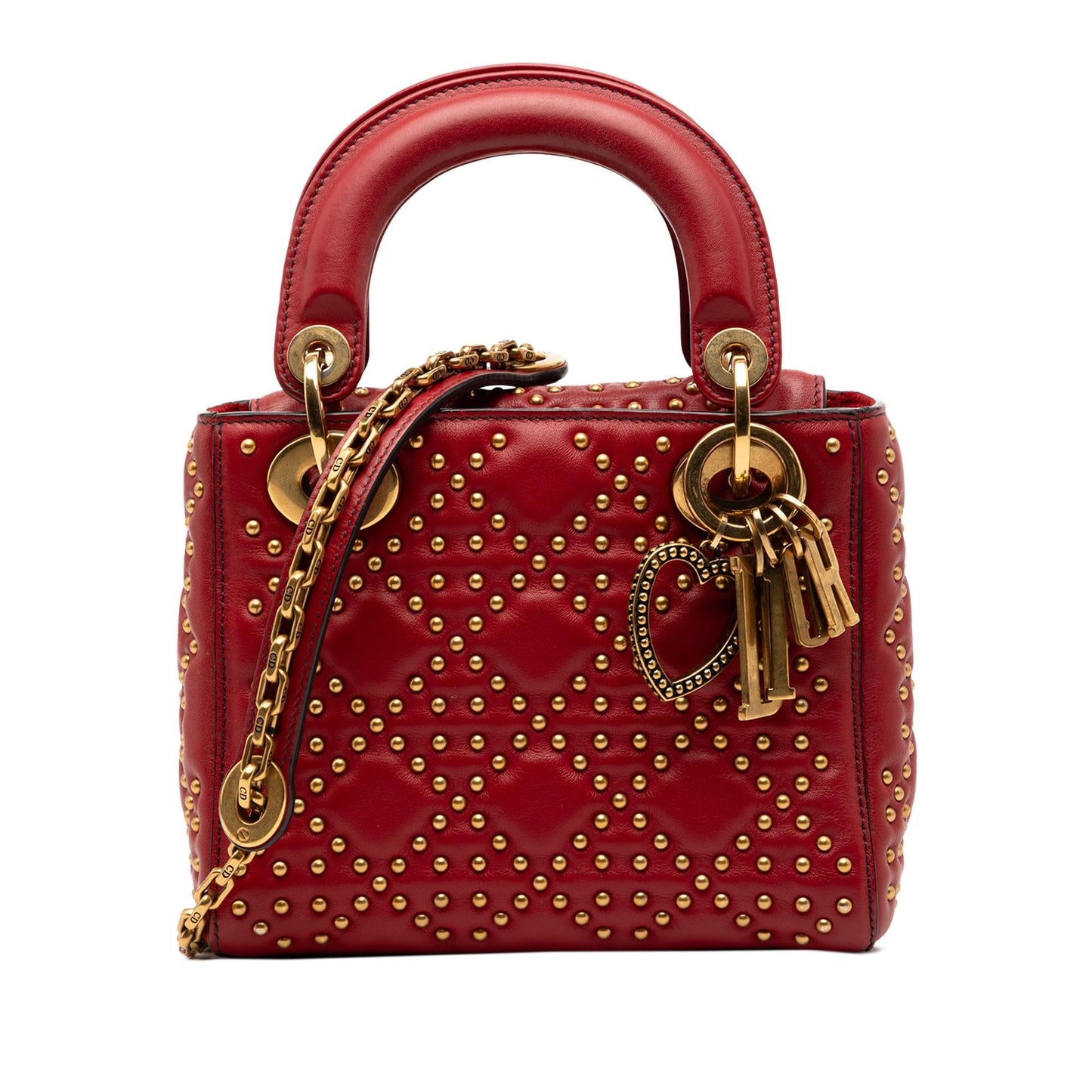 Dior Mini Lambskin Cannage Studded Supple Lady Dior