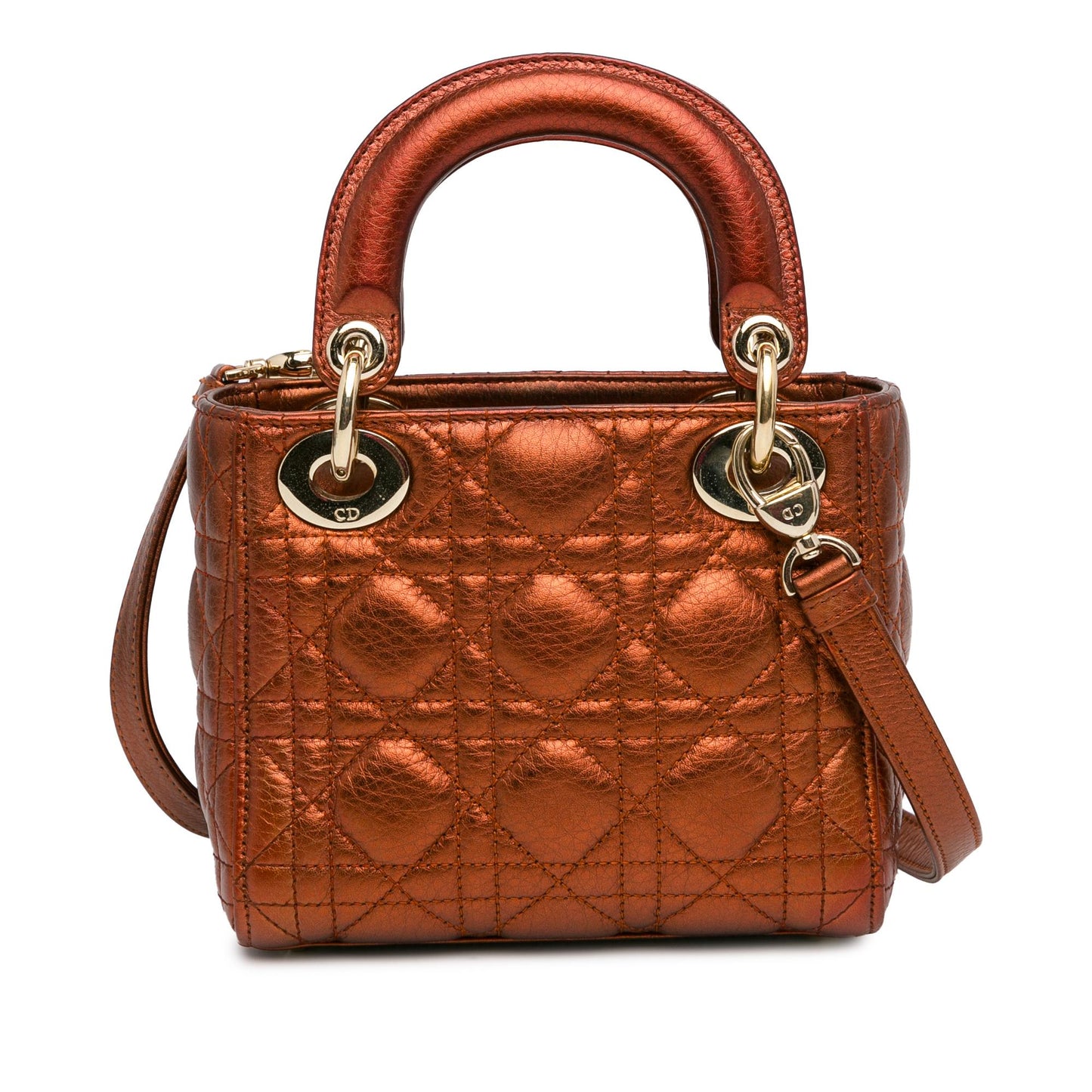 Dior Mini Metallic Calfskin Cannage Lady Dior