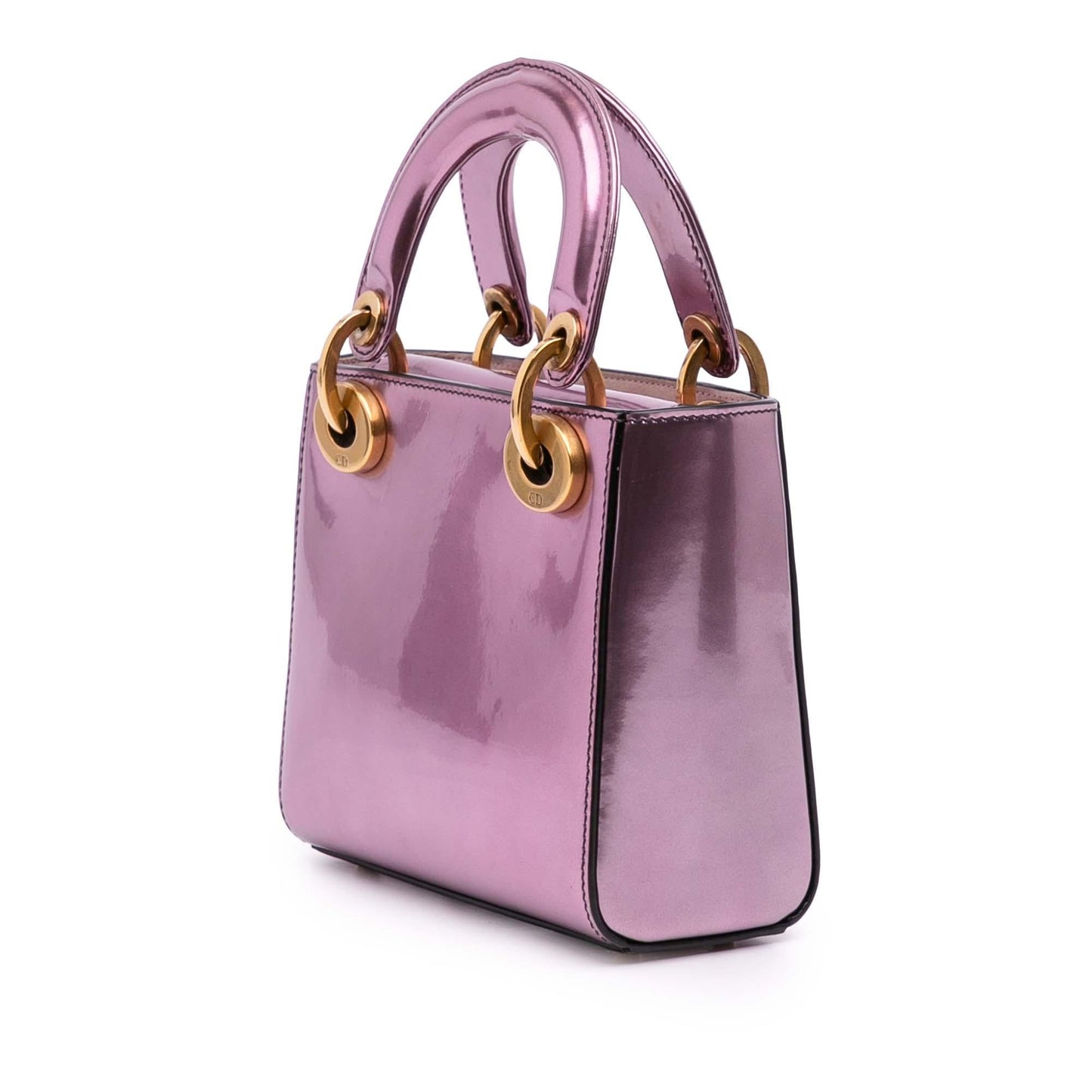 Dior Mini Metallic Glazed Calfskin Lady Dior