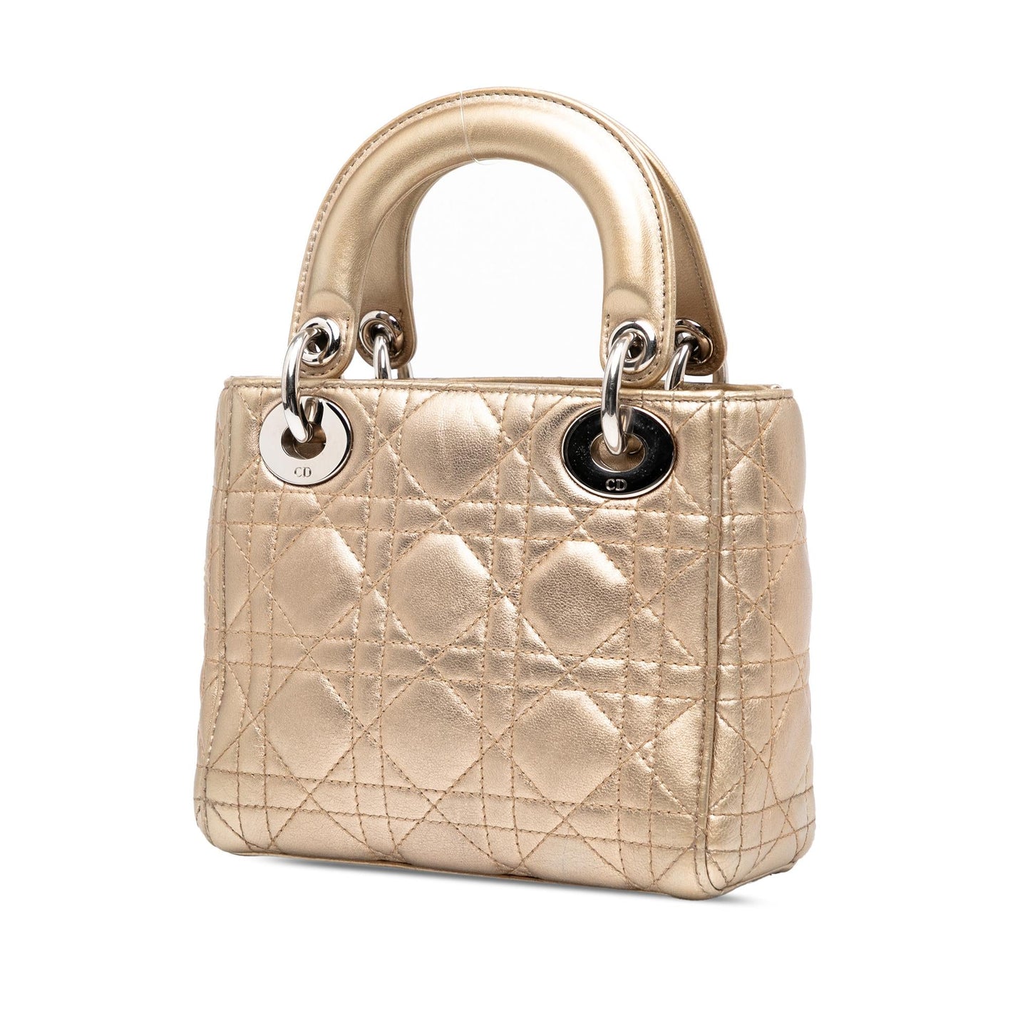 Dior Mini Metallic Lambskin Cannage Lady Dior