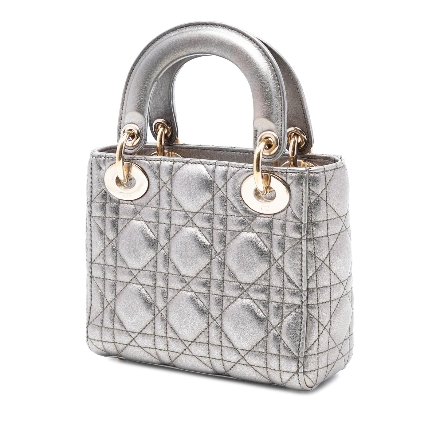 Dior Mini Metallic Lambskin Cannage Lady Dior