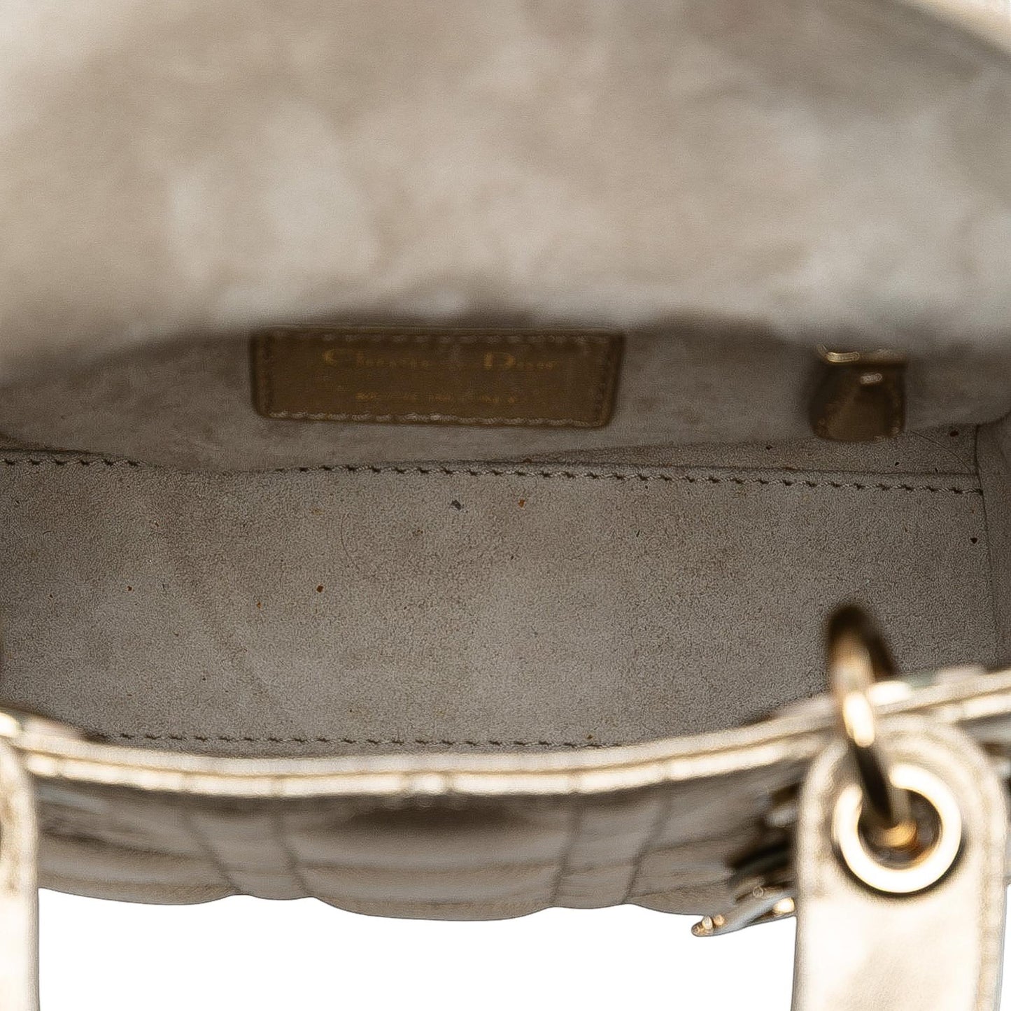 Dior Mini Metallic Lambskin Cannage Lady Dior