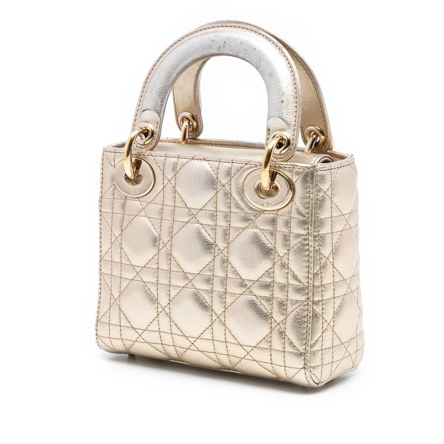 Dior Mini Metallic Lambskin Cannage Lady Dior