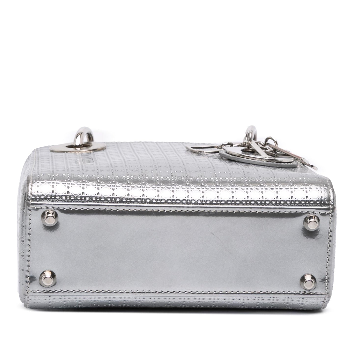 Dior Mini Metallic Patent Microcannage Lady Dior
