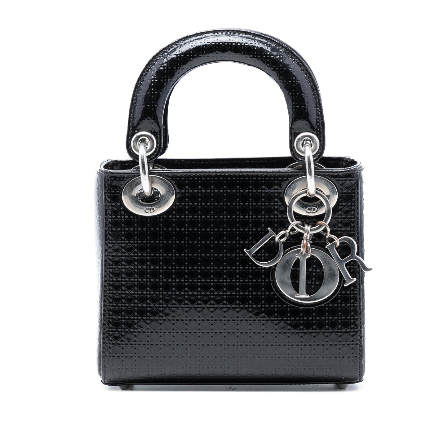Dior Mini Metallic Patent Microcannage Lady Dior