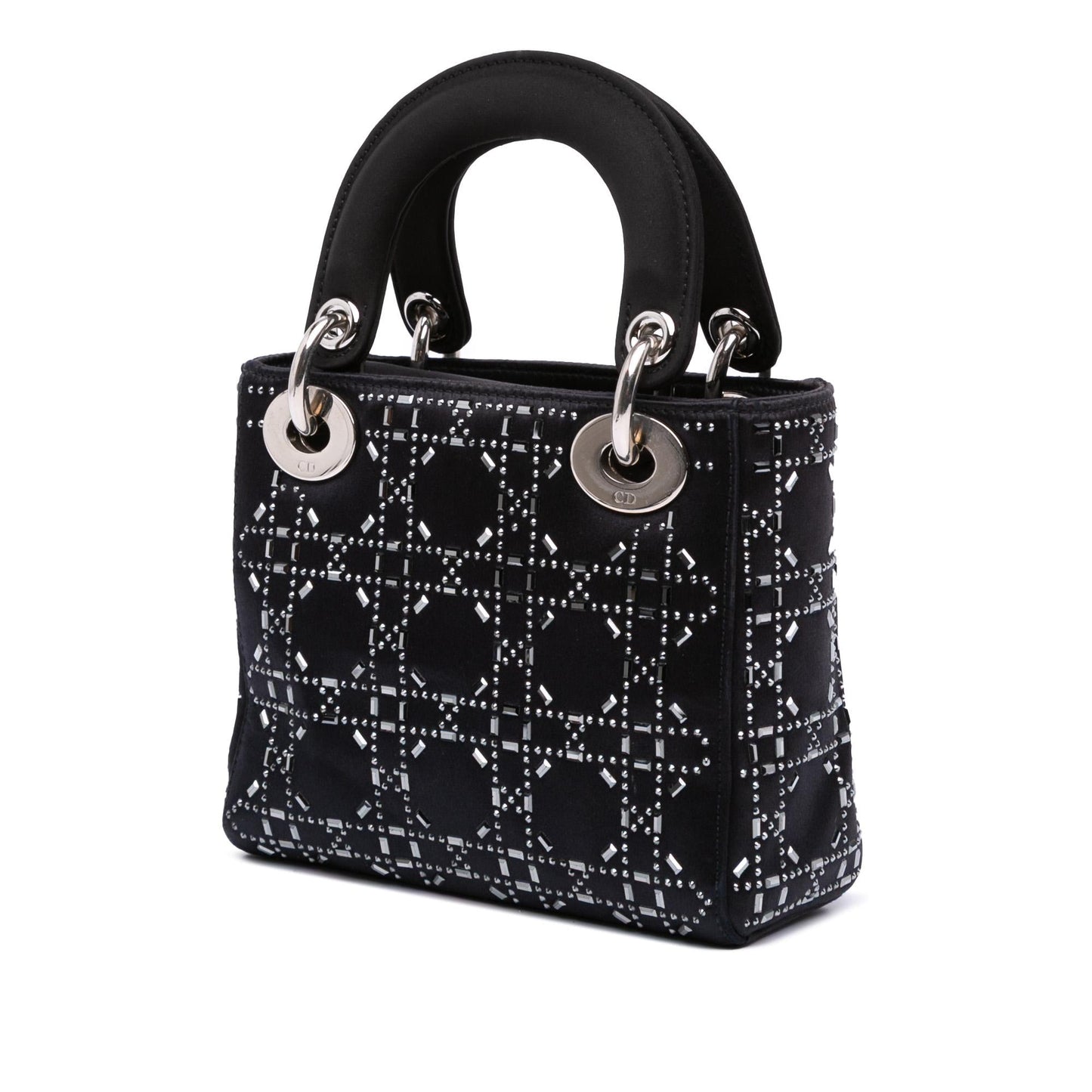 Dior Mini Satin Cannage Strass Crystal Embellished Lady Dior