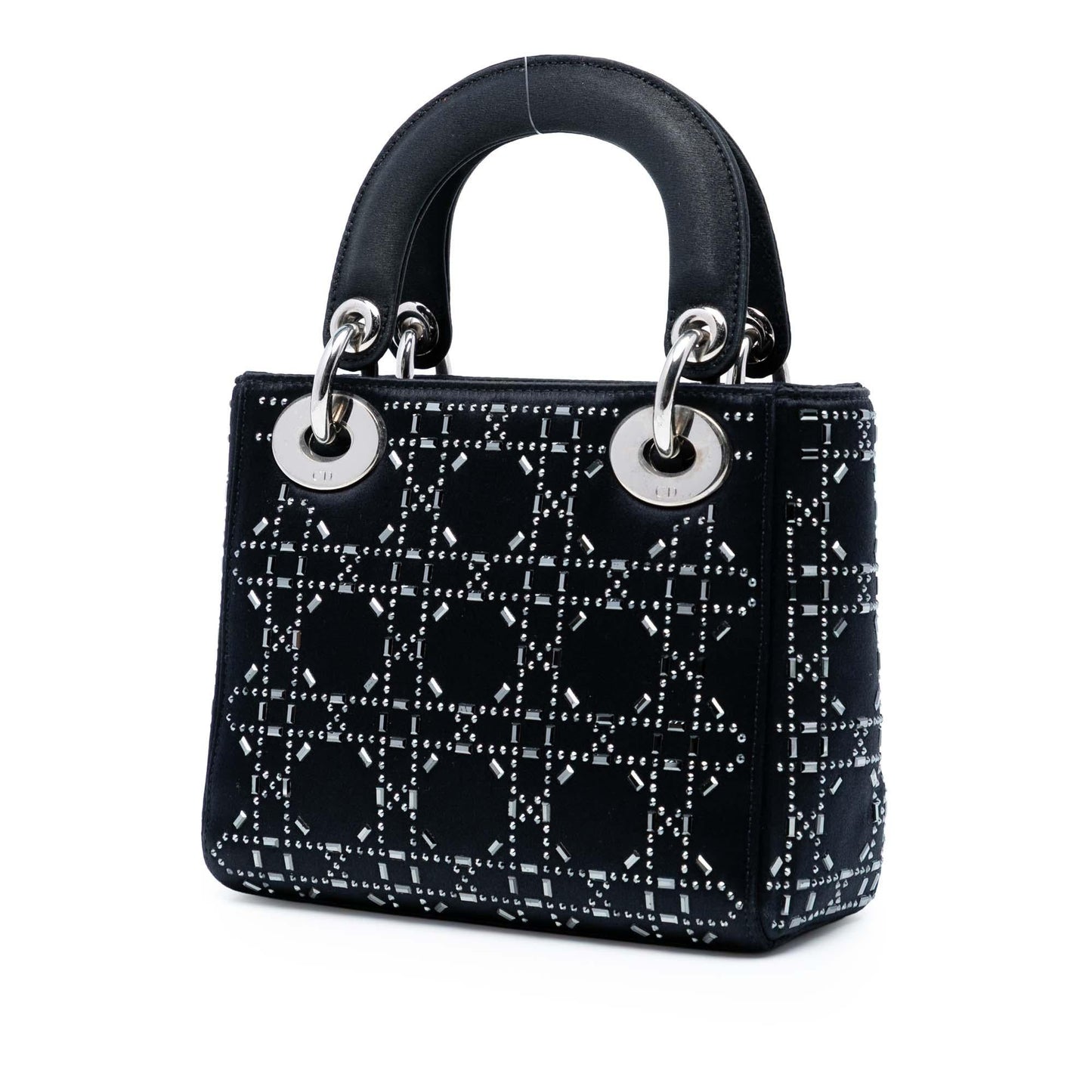 Dior Mini Satin Cannage Strass Crystal Embellished Lady Dior