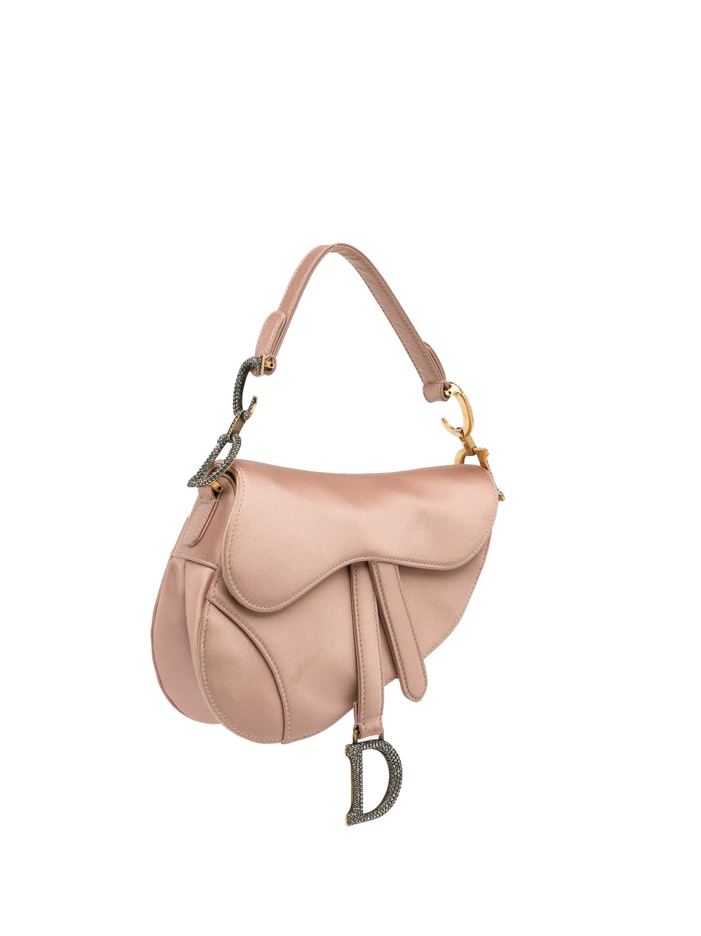 Dior Mini Satin Crystal Embellished Saddle Bag