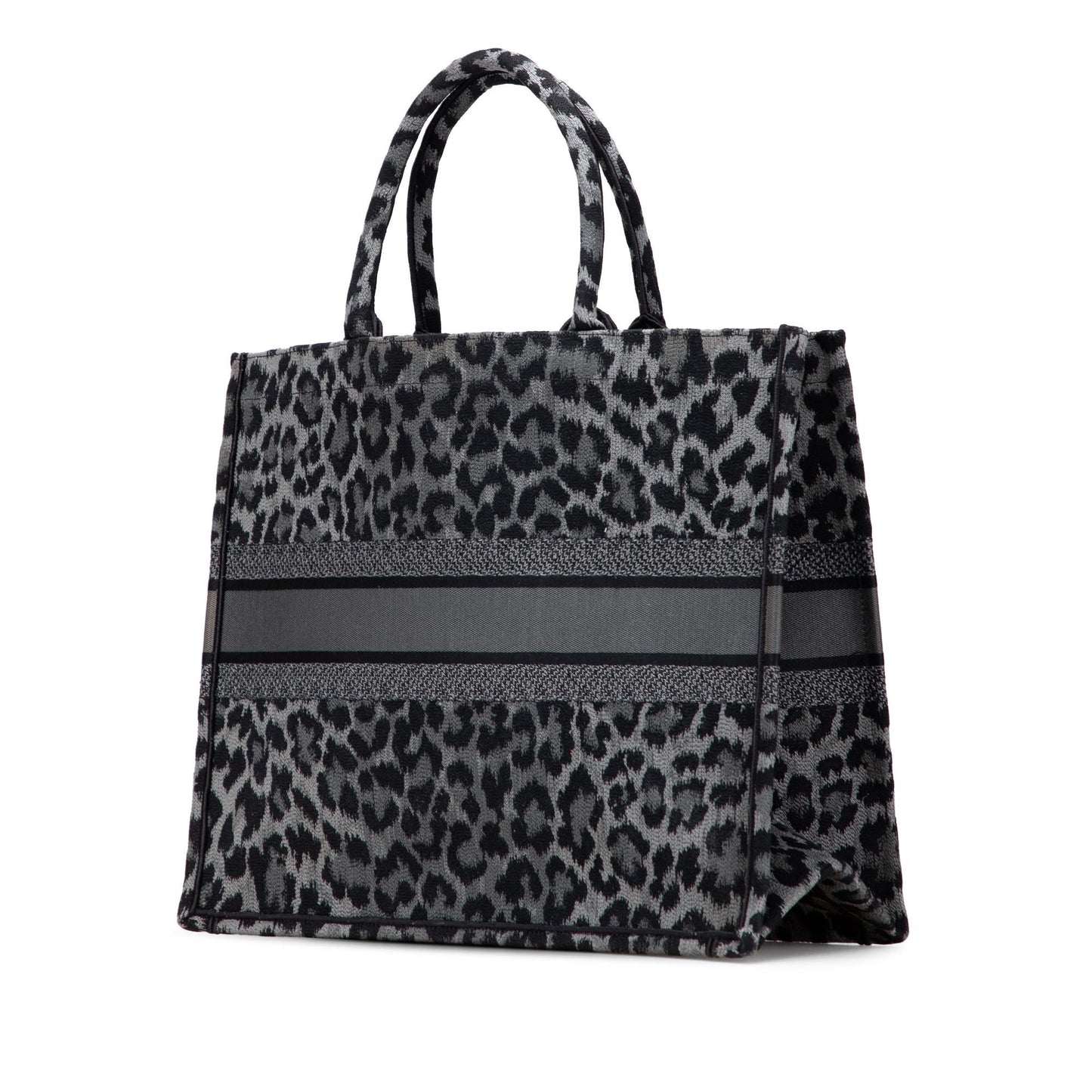 Dior Mizza Large Embroidered Canvas Leopard Book Tote