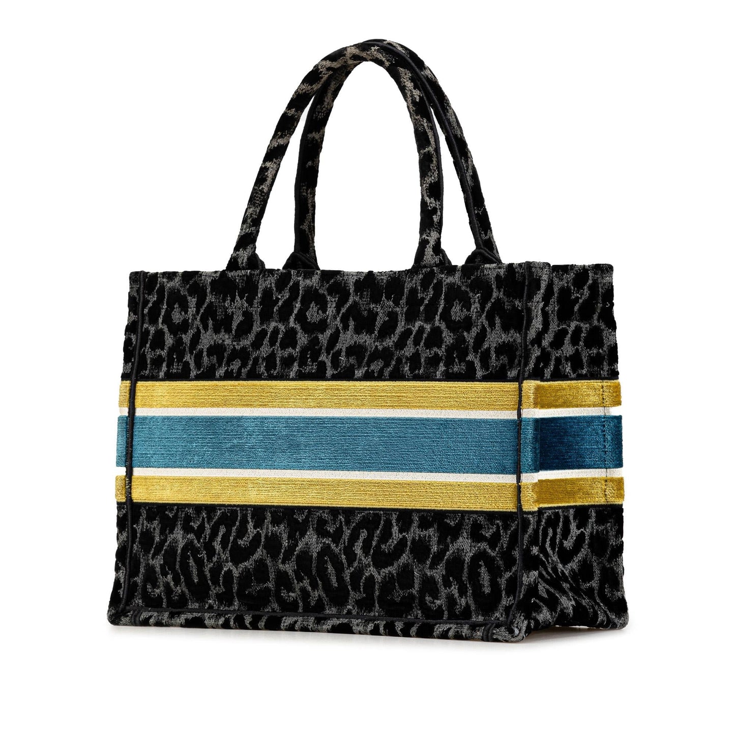 Dior Mizza Medium Embroidered Canvas Leopard Book Tote