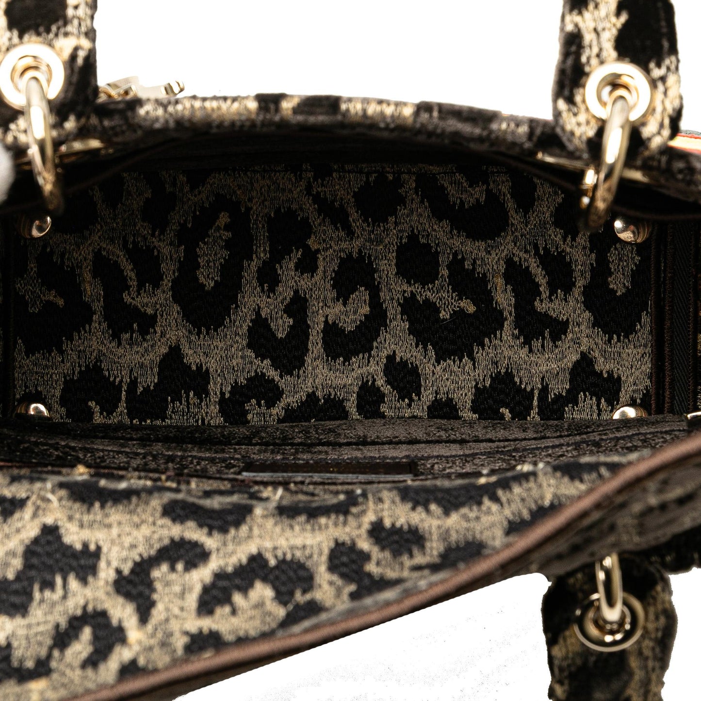 Dior Mizza Medium Embroidered Velvet Leopard Lady D Lite