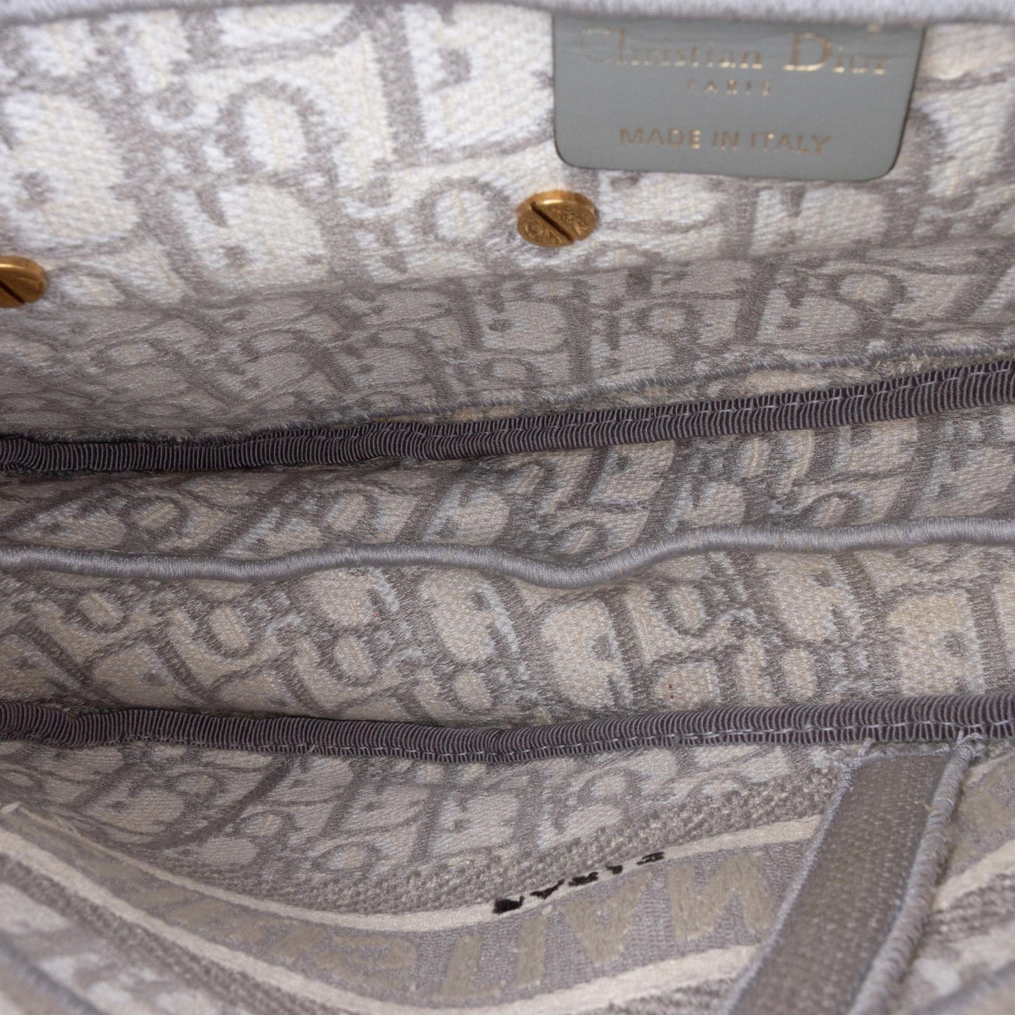 Dior Oblique Canvas Embroidered Saddle Bag