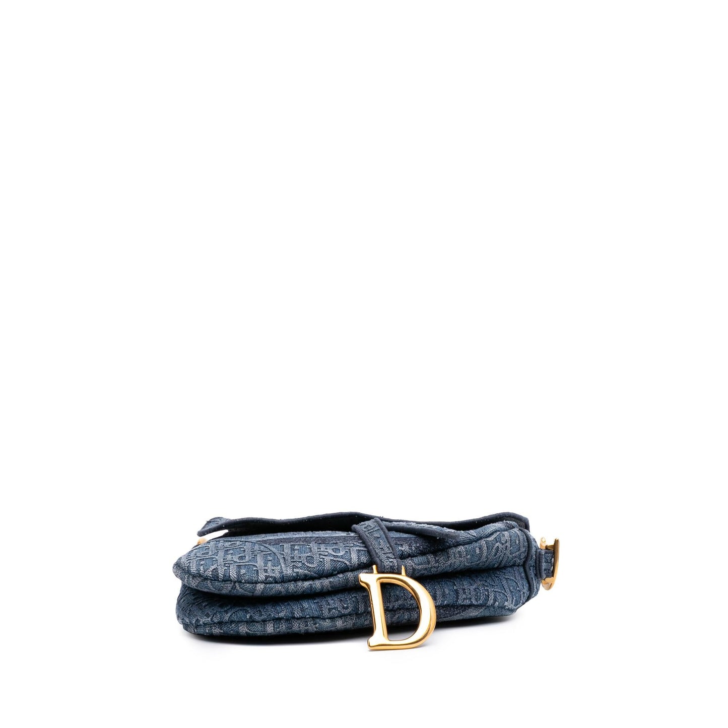 Dior Oblique Denim Embroidered Saddle Bag