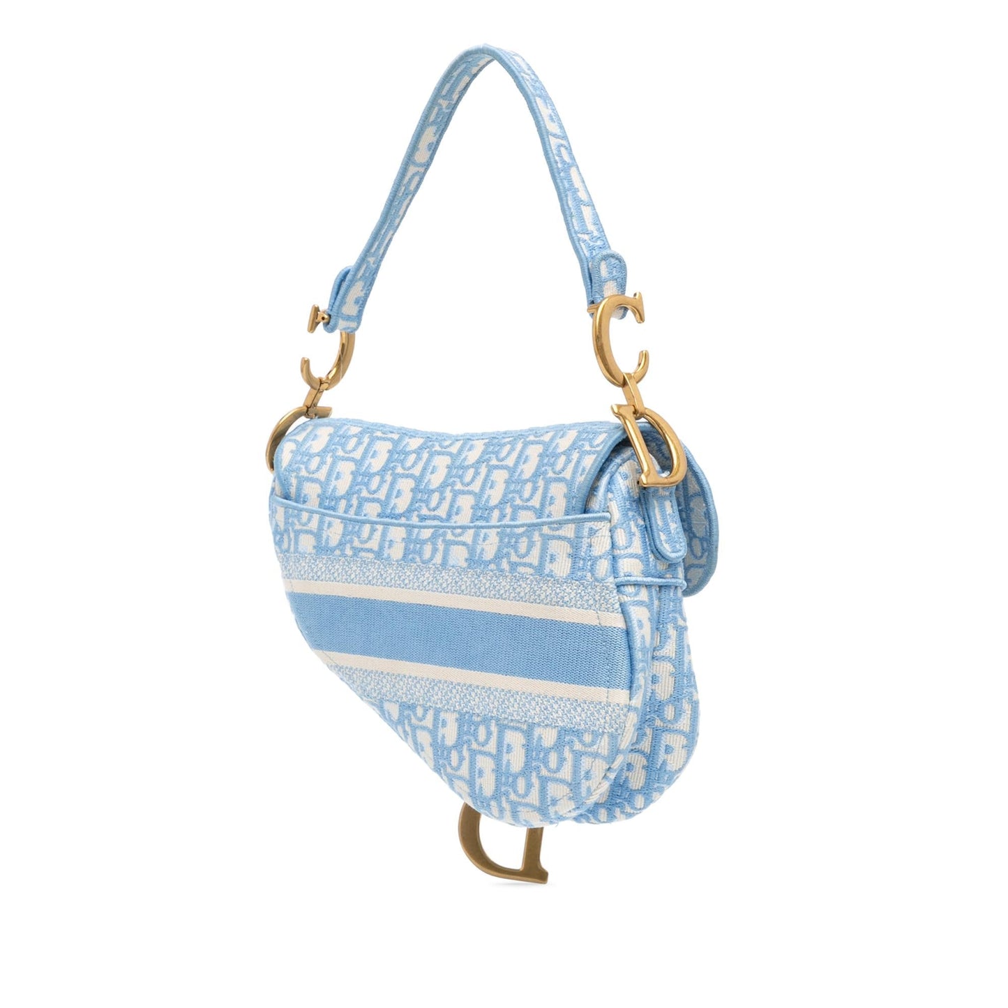 Dior Oblique Embroidered Canvas Saddle Bag