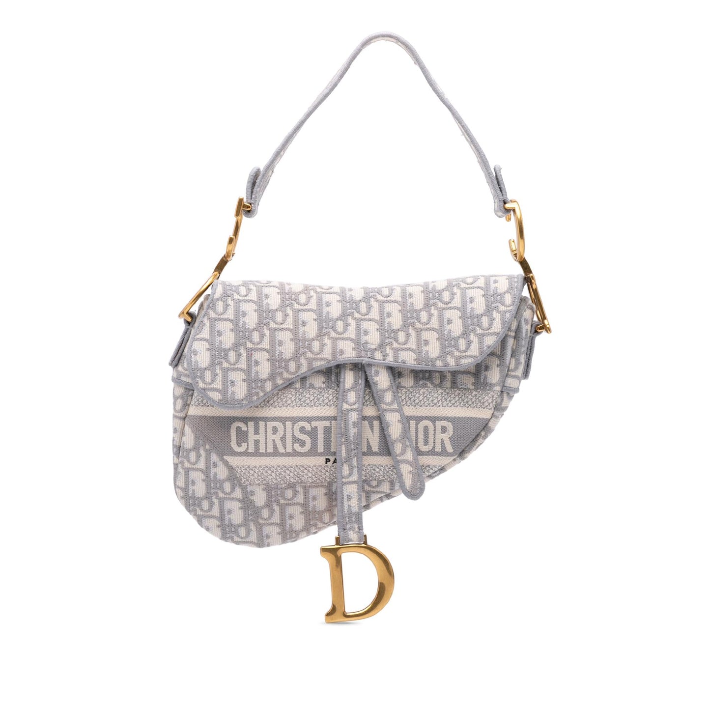 Dior Oblique Embroidered Canvas Saddle Bag
