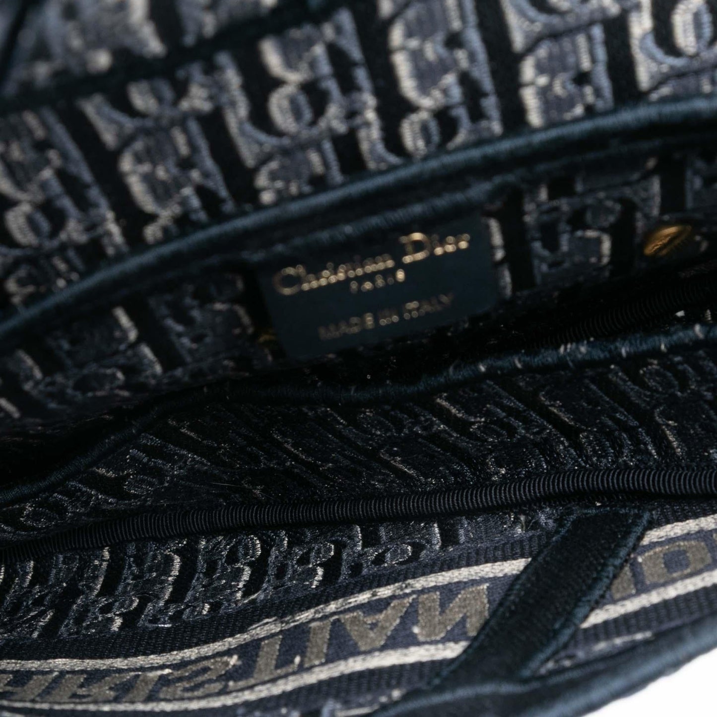Dior Oblique Embroidered Canvas Saddle Bag