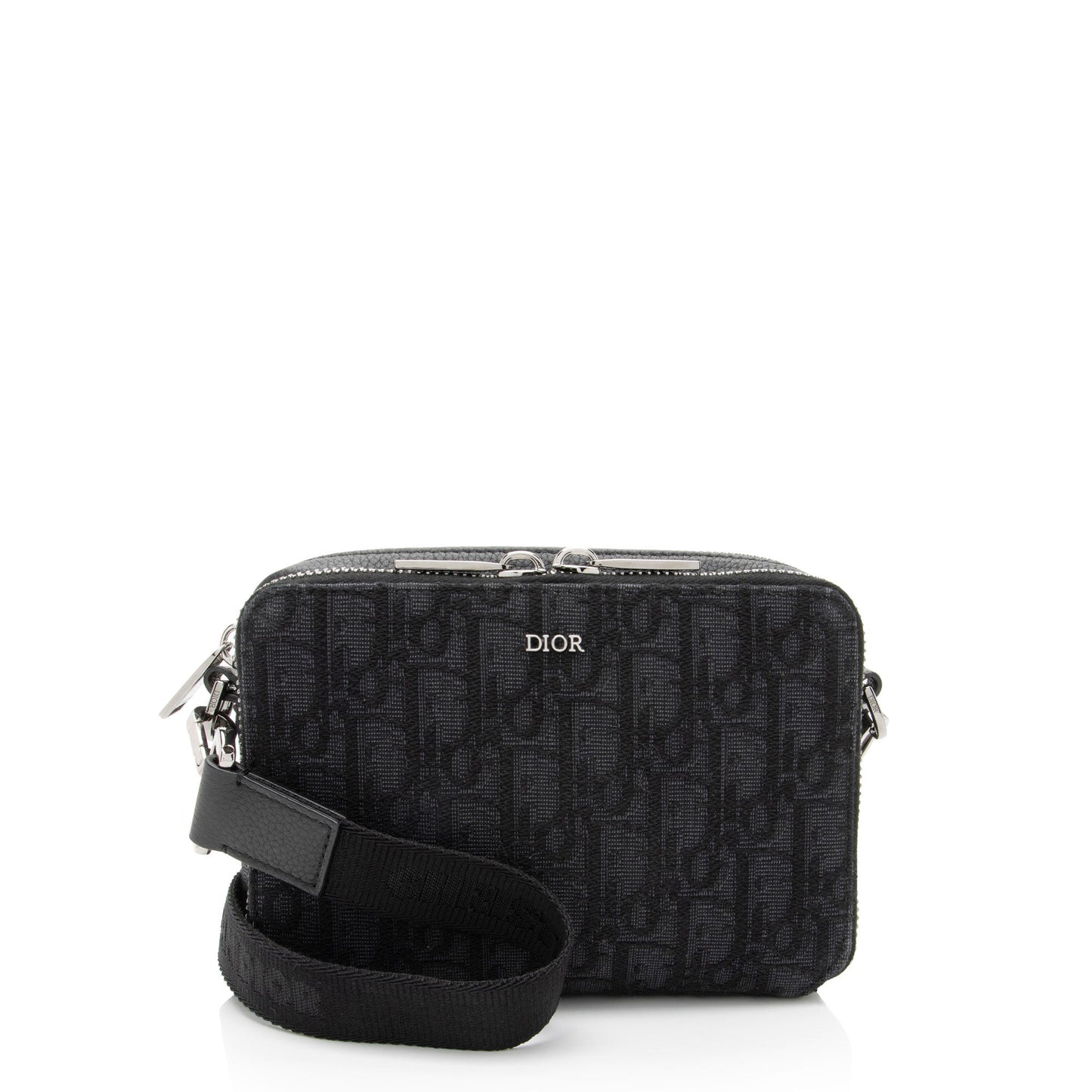 Dior Oblique Double Zipped Pouch Crossbody