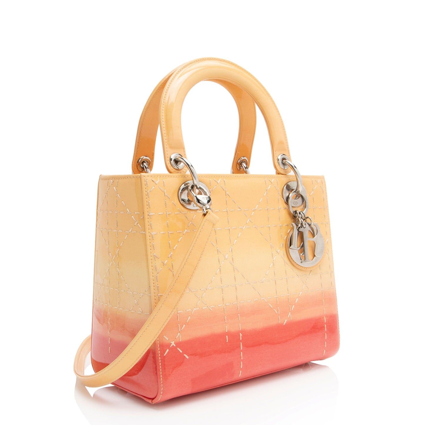 Dior Patent Leather Ombre Lady Dior Medium Tote