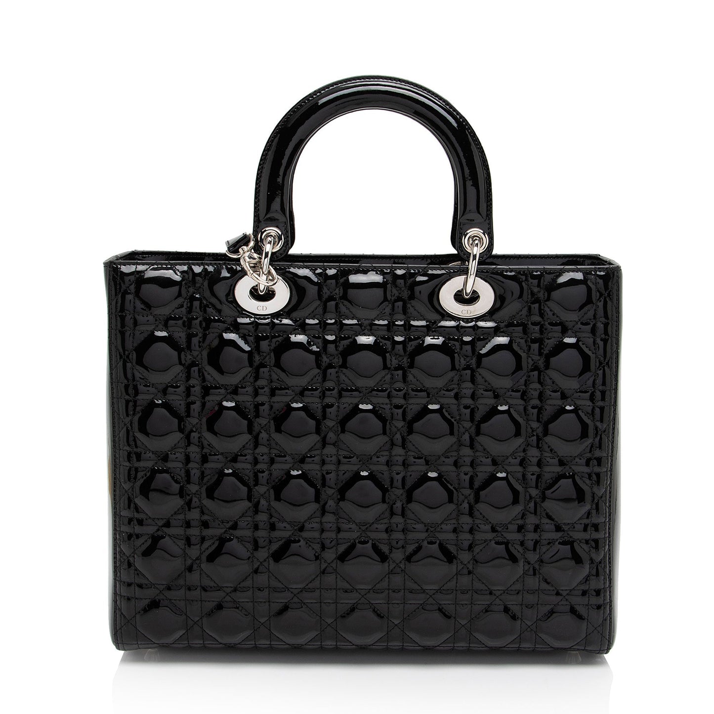 Dior Patent Leather Lady Dior Large Tote (SHF-DomNwp)