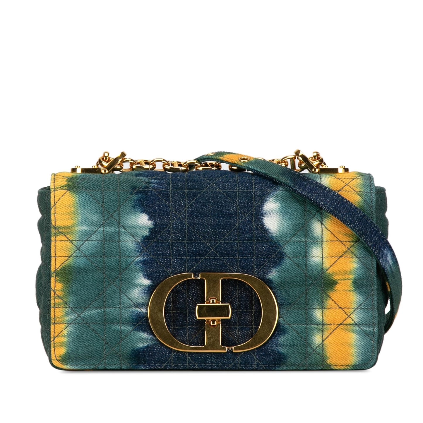 Dior Small Denim Tie-Dye Cannage Caro Bag
