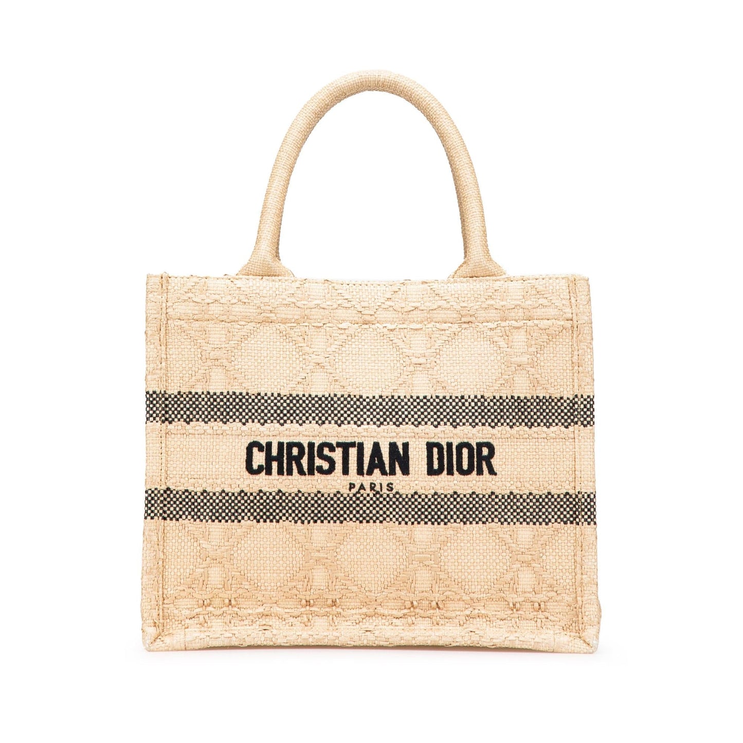 Dior Small Raffia Cannage Book Tote