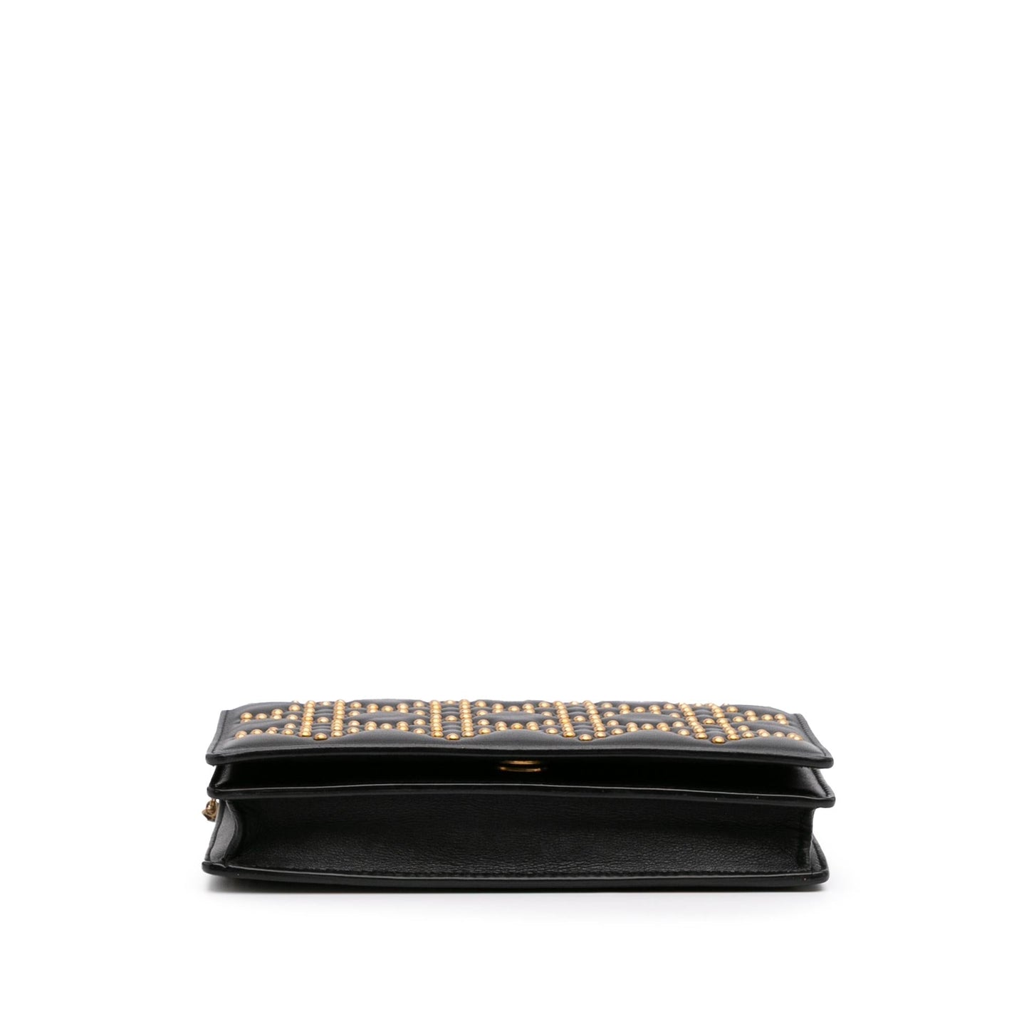 Dior Studded Calfskin Cannage Lady Dior Wallet on Chain