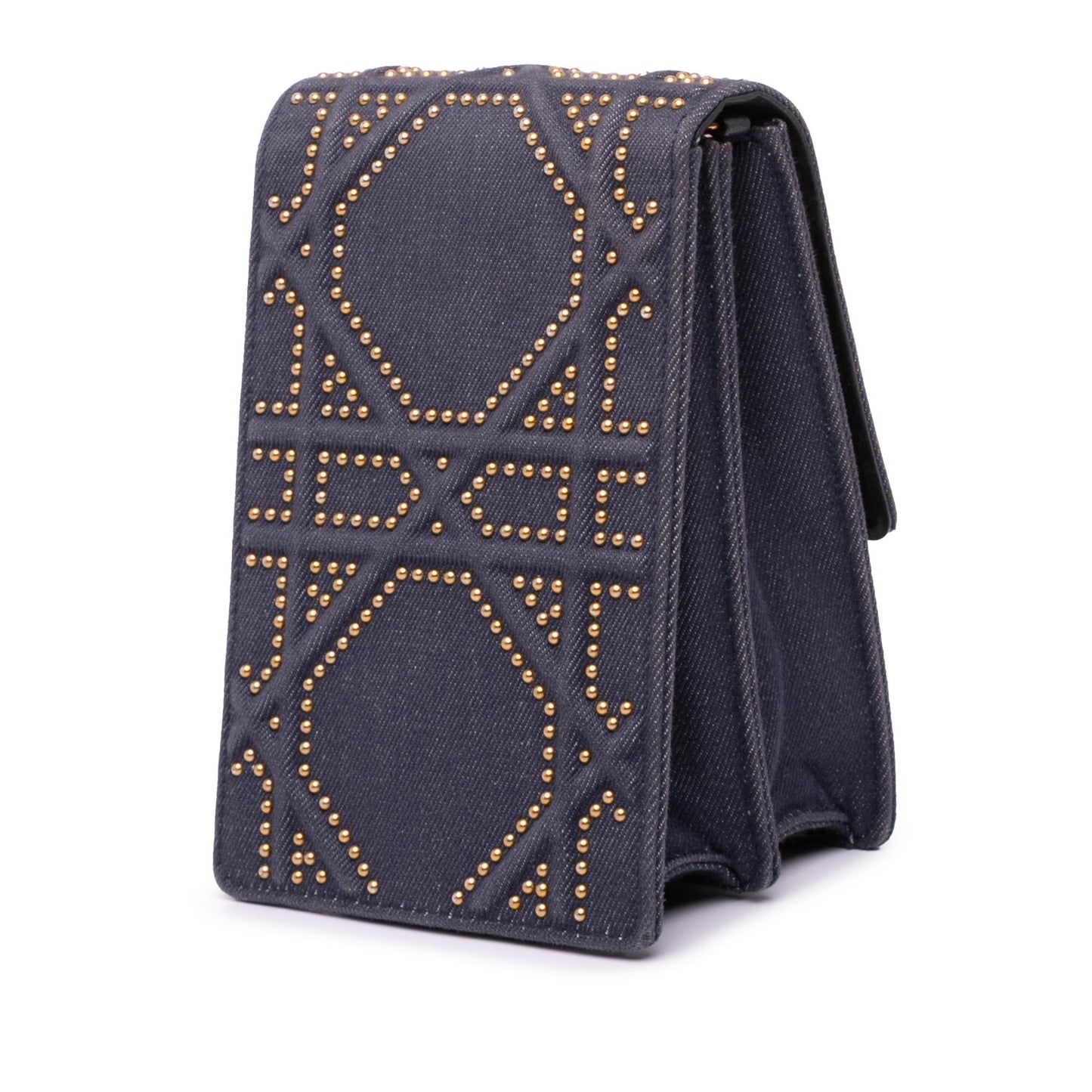 Dior Studded Denim Vertical Diorama Crossbody