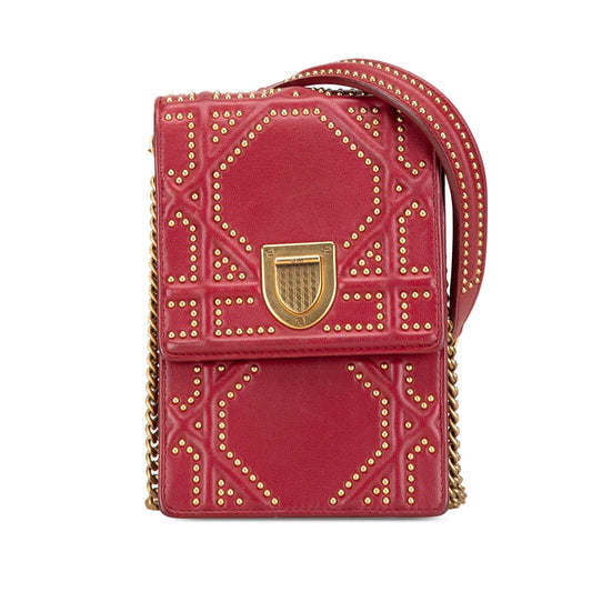 Dior Studded Diorama Vertical Clutch